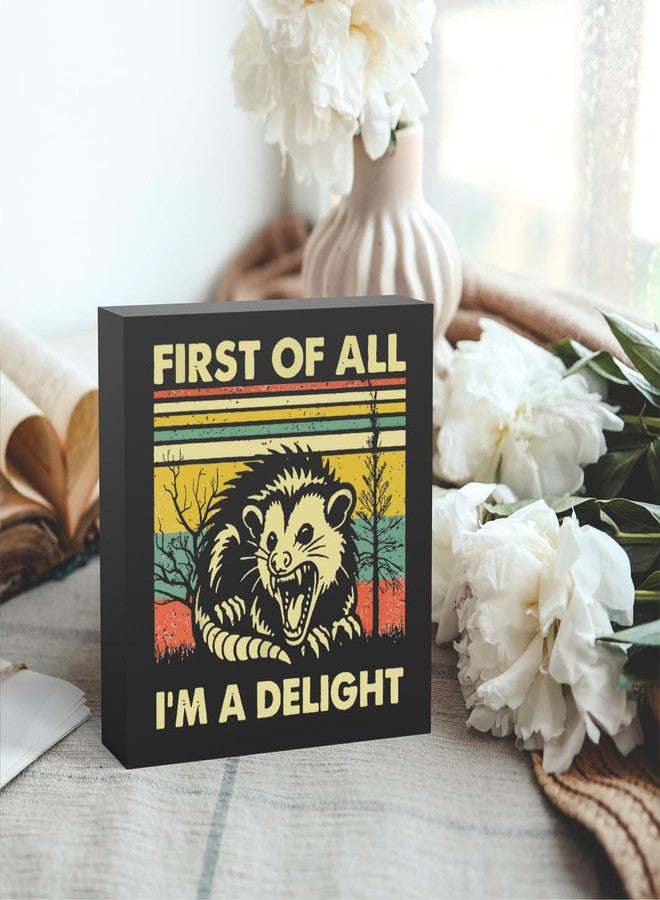 FXEFXE Funny Opossum Decor Opossum Gifts for Women Men Funny Opossum Room Decor Opossum Lovers Gifts Sarcastic Office Gifts Wooden Box Sign for Home Office Bedroom Bathroom Table Shelf Desk Decor - Image 3